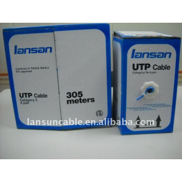 Cat6 4P 26AWG Verseilte Kupfer F / UTP lan Kabel 100% Fluke Test Pass